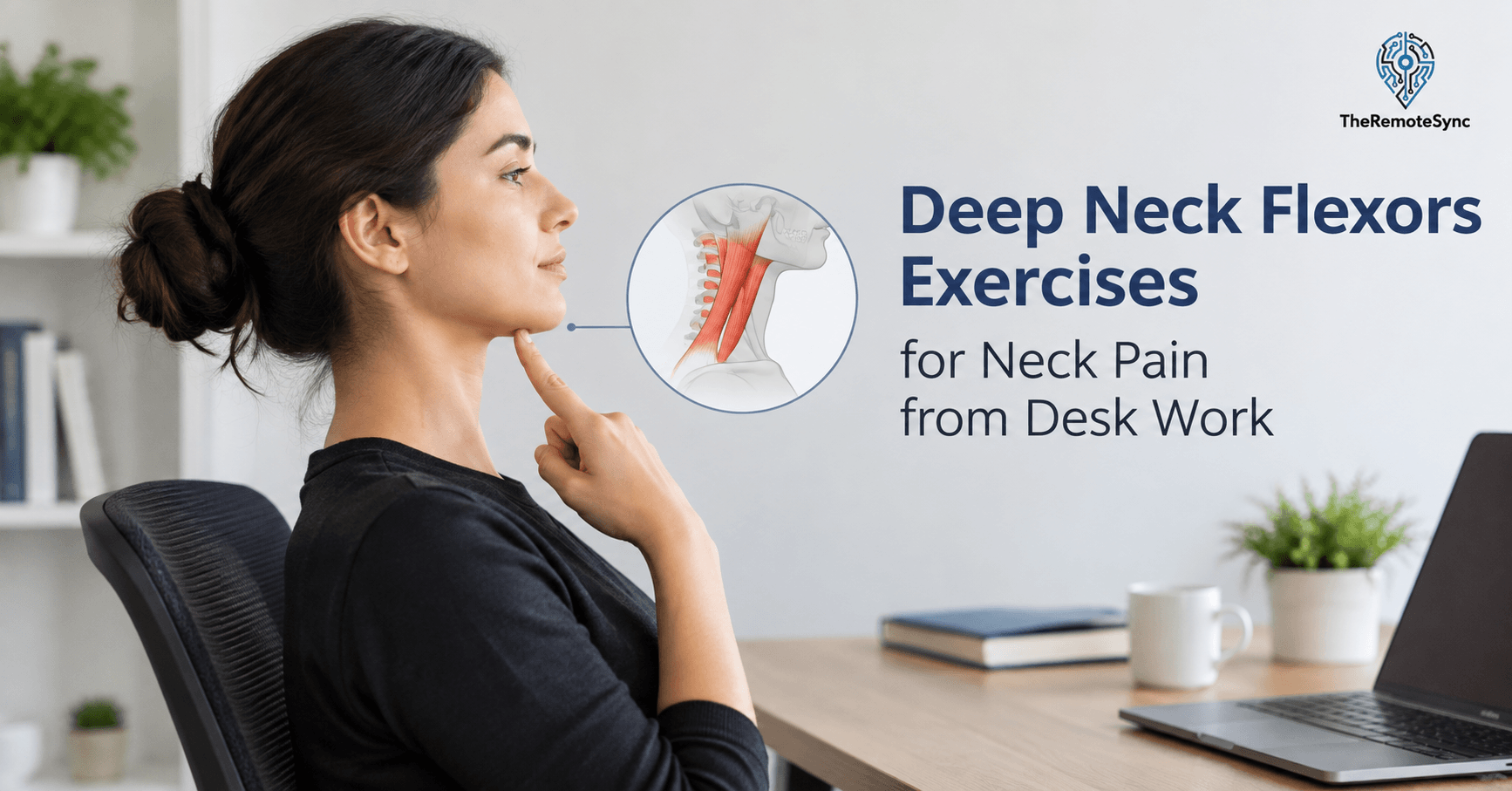 Deep Neck Flexors Exercises for Neck Pain from Desk Work