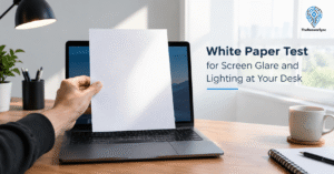 White Paper Test for Screen Glare and Lighting at Your Desk white paper test
