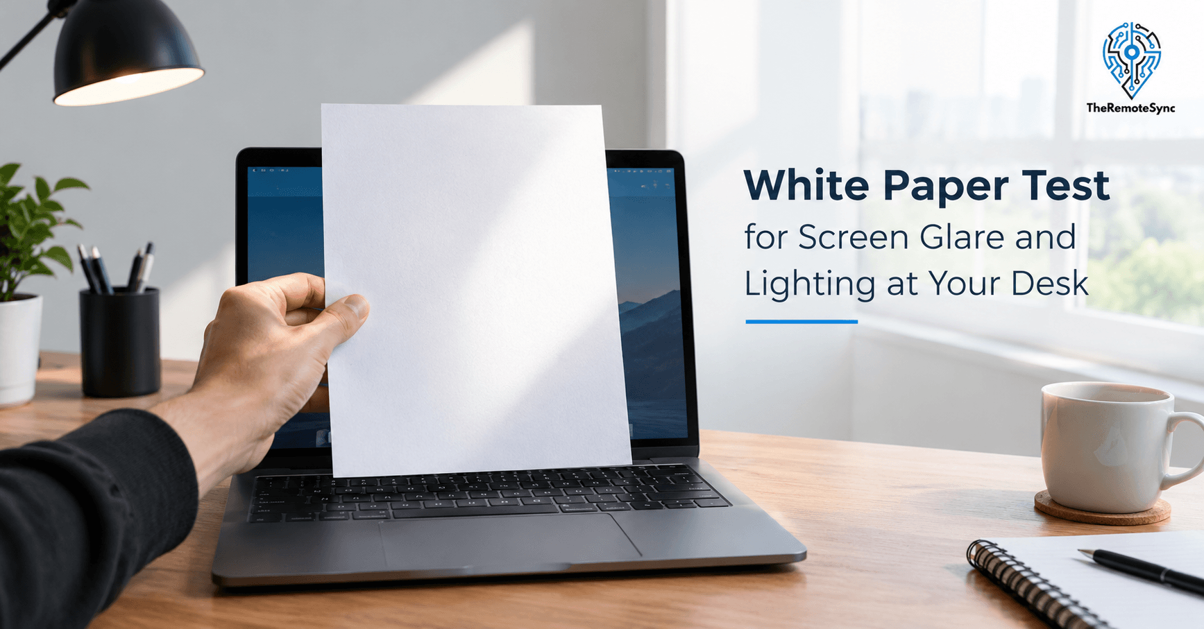 White Paper Test for Screen Glare and Lighting at Your Desk
